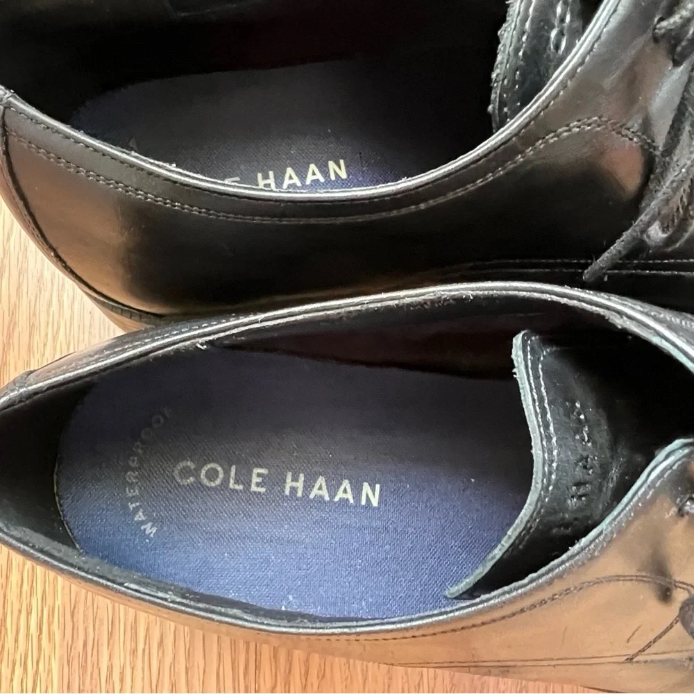 Cole Haan Cap Toe Oxford Black Leather Derby Shoes Grande 360 men’s 13